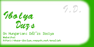 ibolya duzs business card
